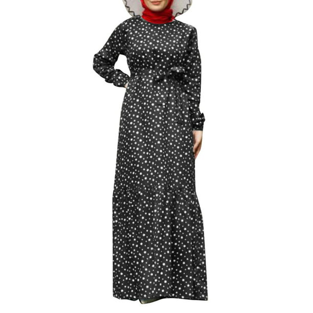 Women Muslim Islamic Farasha Kaftan Button Down Long Sleeve Maxi Shirt Dress NEW